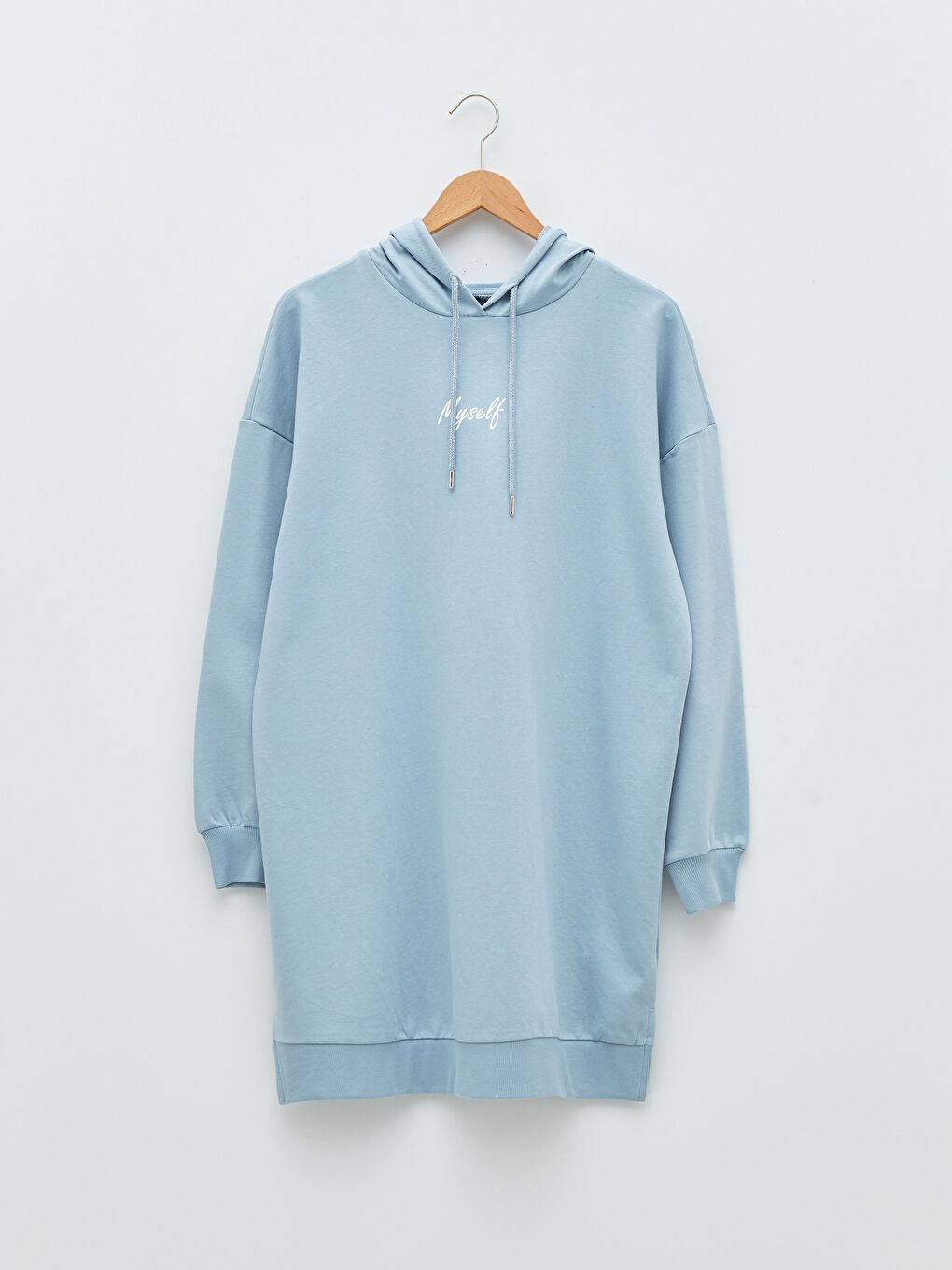 LCW Modest Hooded Slogan Printed Long Sleeve Women's Sweatshirt Tunic -W1IL02Z8-S0M