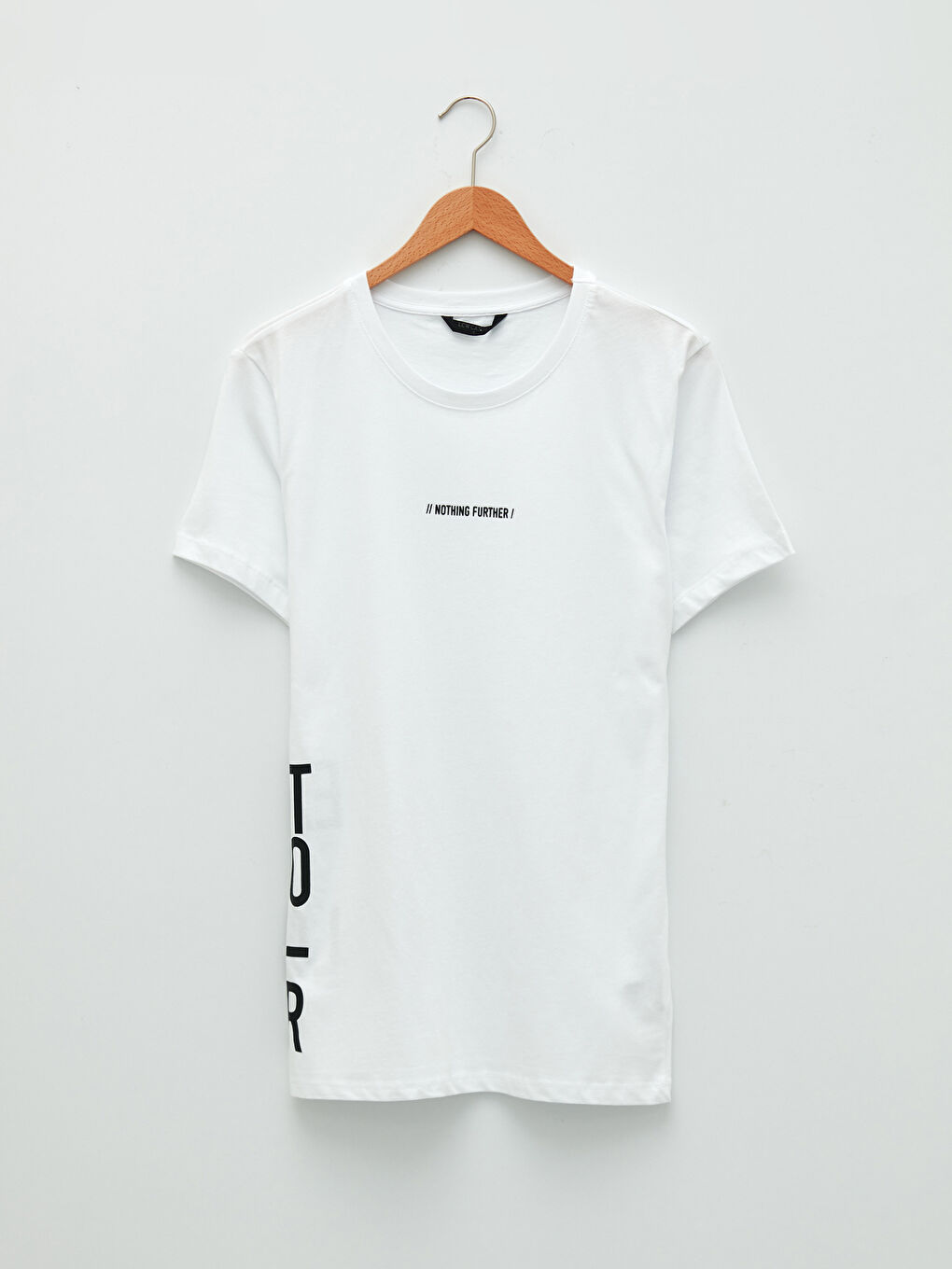 Beyaz Oversize Bisiklet Yaka Kısa Kollu Baskılı Penye Erkek Tişört-5