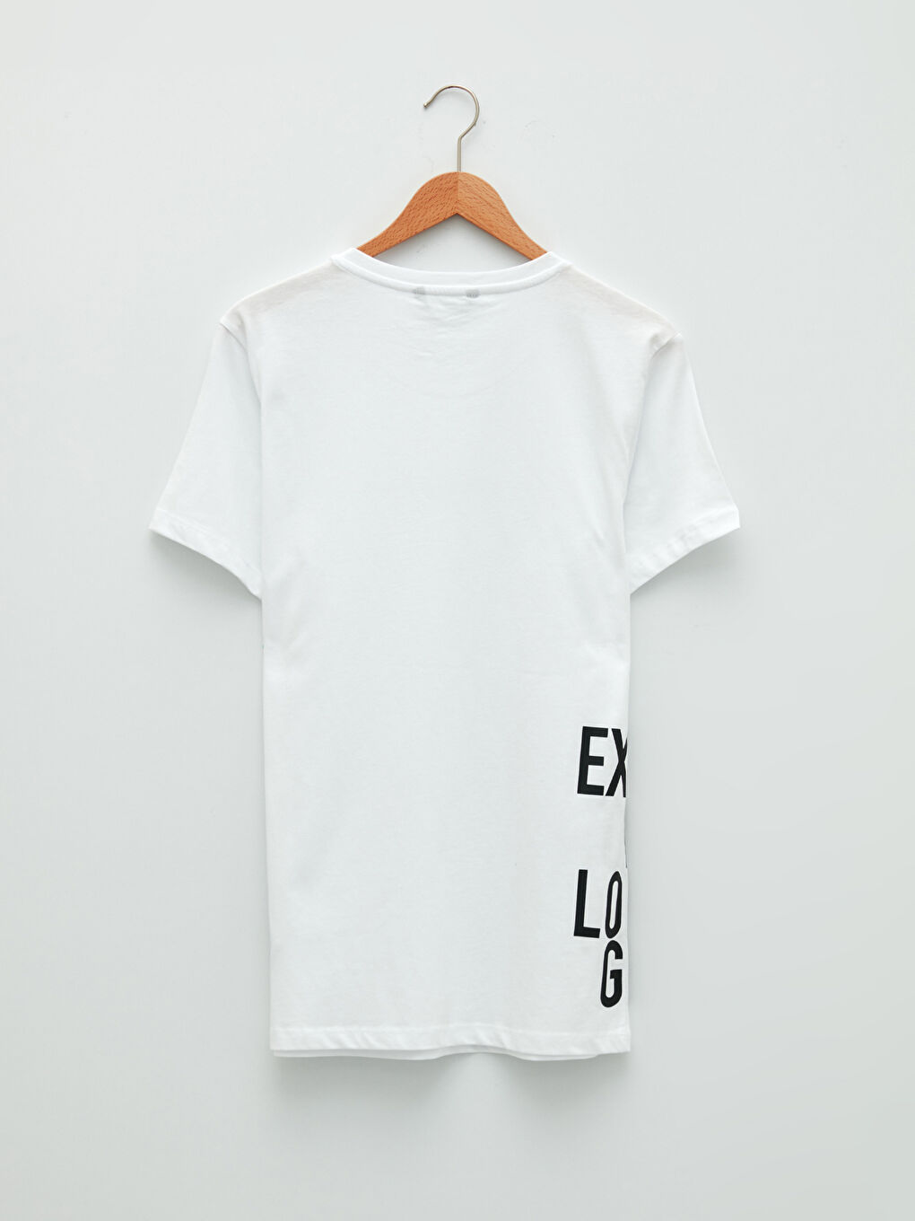 Beyaz Oversize Bisiklet Yaka Kısa Kollu Baskılı Penye Erkek Tişört-6