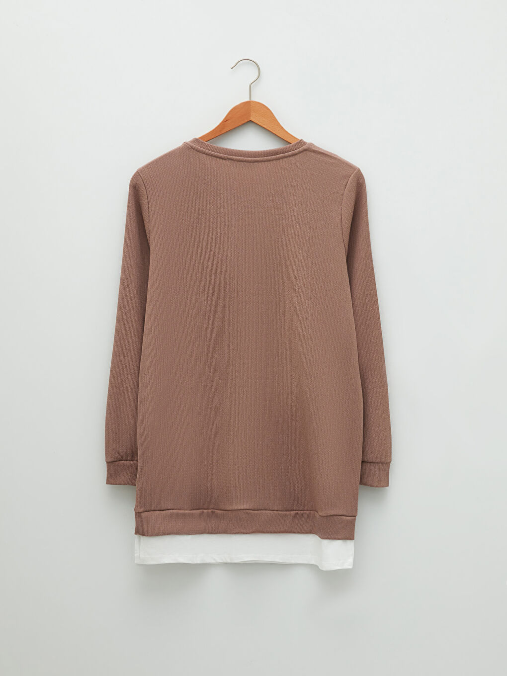 LCWAIKIKI Basic Crew Neck Plain Long Sleeve Women's Tunic -W1IL23Z8-GUH