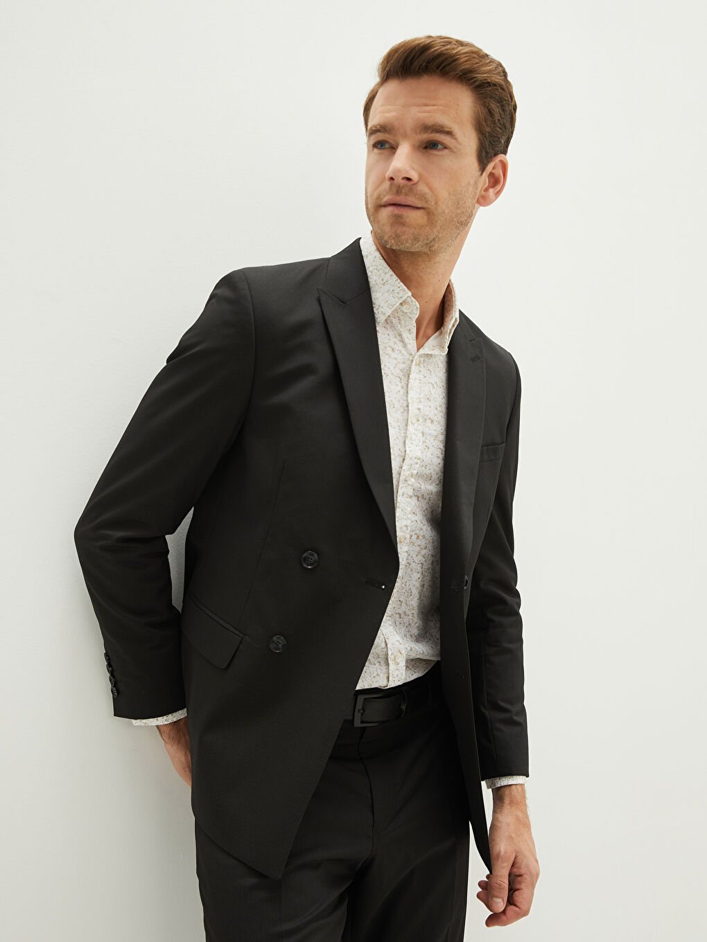 Siyah Dar Kalıp Erkek Blazer Ceket-1