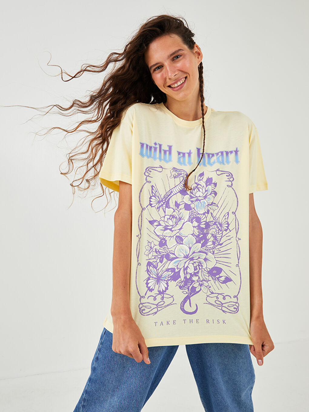 Crew Neck Printed Short Sleeve Cotton Women's T-shirt-1