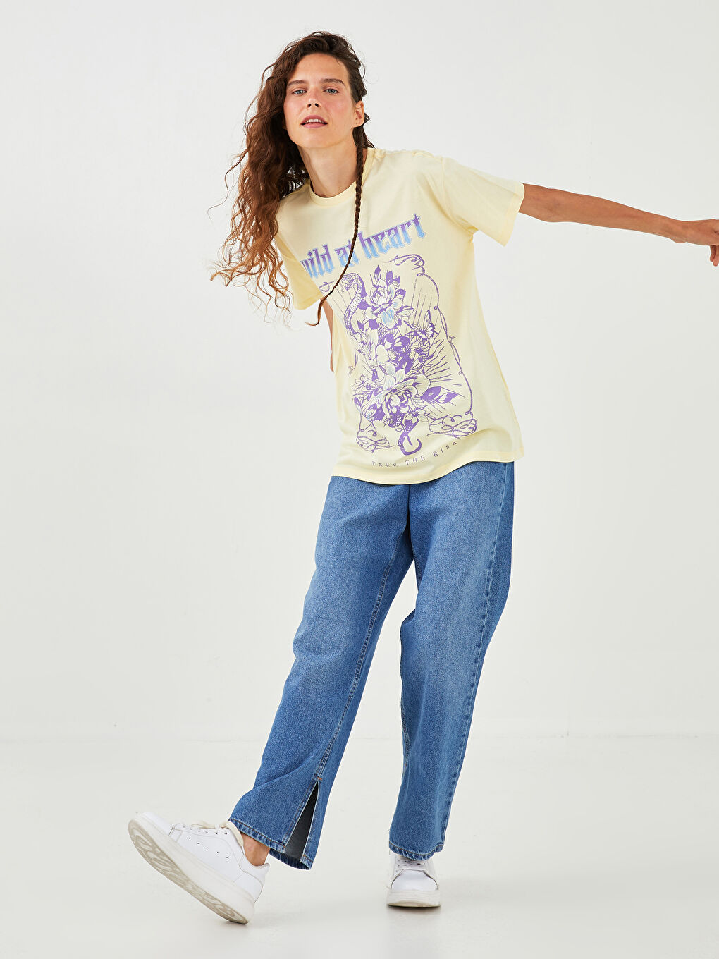 Crew Neck Printed Short Sleeve Cotton Women's T-shirt-3