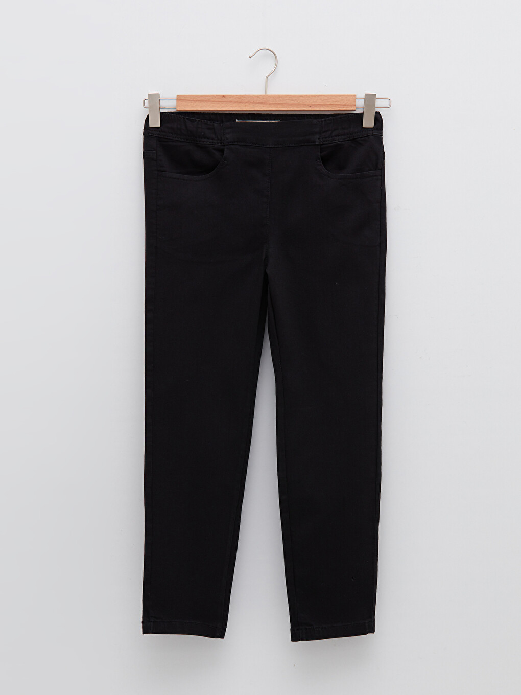 Elastic Waist Comfortable Fit Straight Pocket Detailed Women's Jean Trousers-5