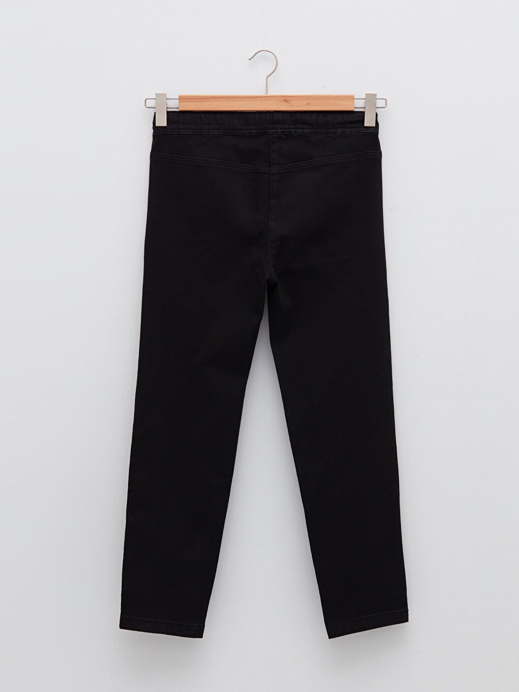 Elastic Waist Comfortable Fit Straight Pocket Detailed Women's Jean Trousers-6
