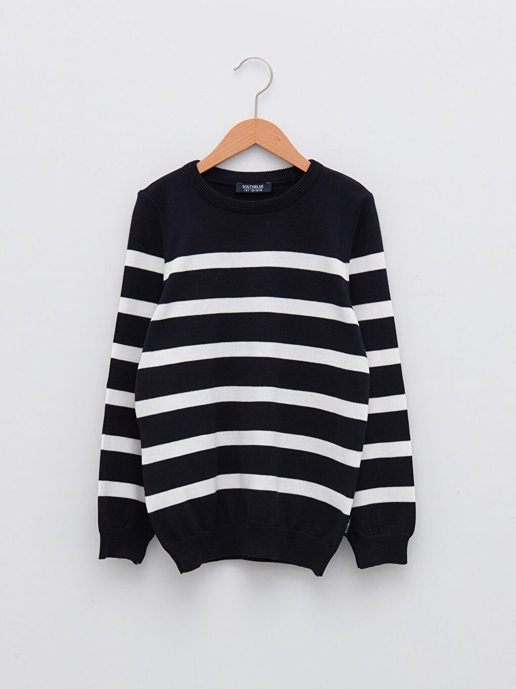Crew Neck Striped Long Sleeve Boys' Knitwear Sweater
