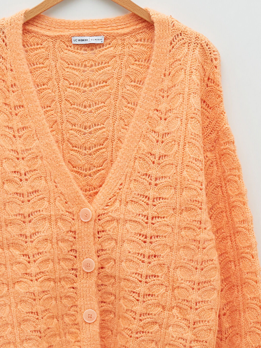 V-Neck Hole-Knitted Long Sleeve Women's Knitwear Cardigan-7