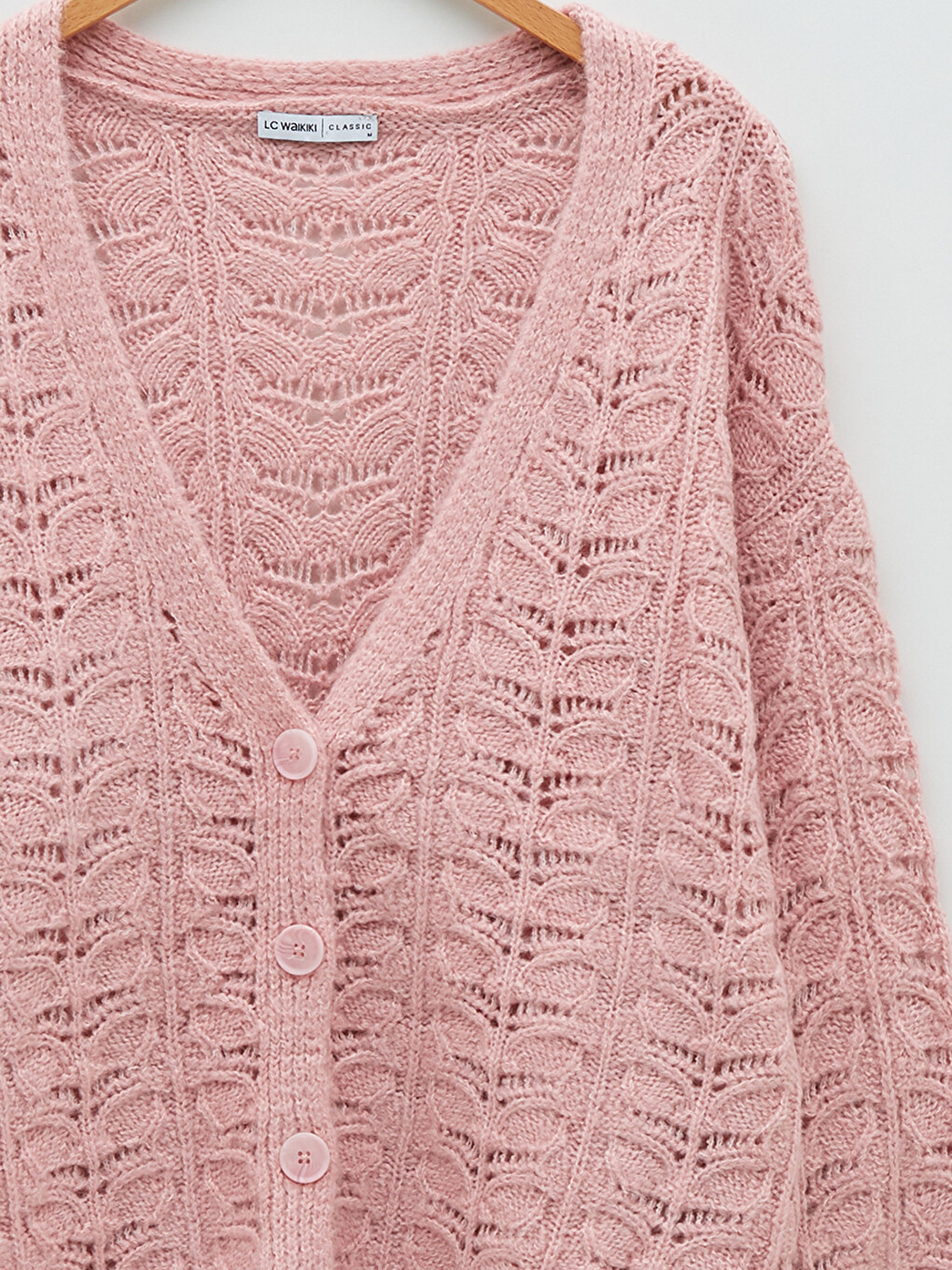 V-Neck Hole-Knitted Long Sleeve Women's Knitwear Cardigan-7