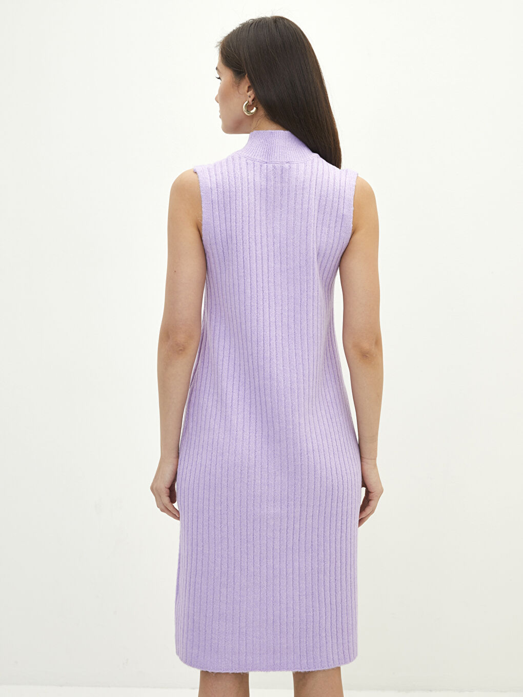 Women's Half Turtleneck Straight Sleeveless Knitwear Tunic-3