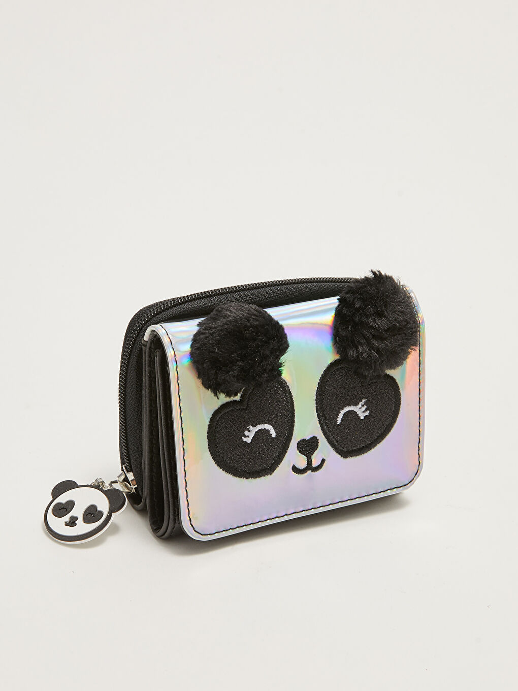 Porte-monnaie en simili cuir à motif panda pour fille
