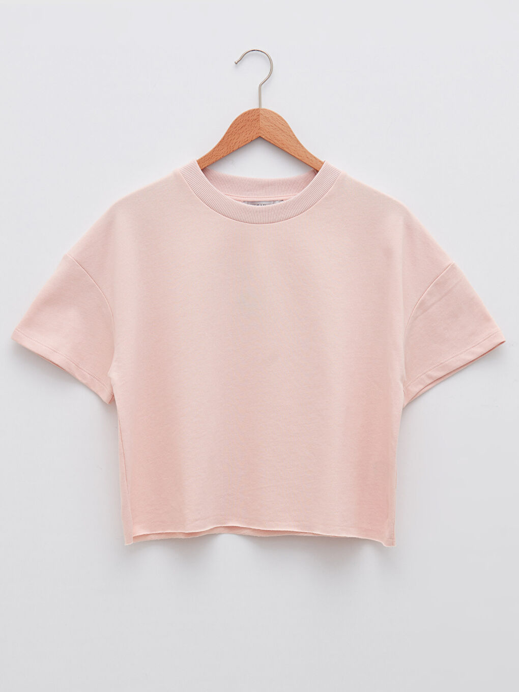 Bisiklet Yaka Düz Kısa Kollu Kadın Tişört-5