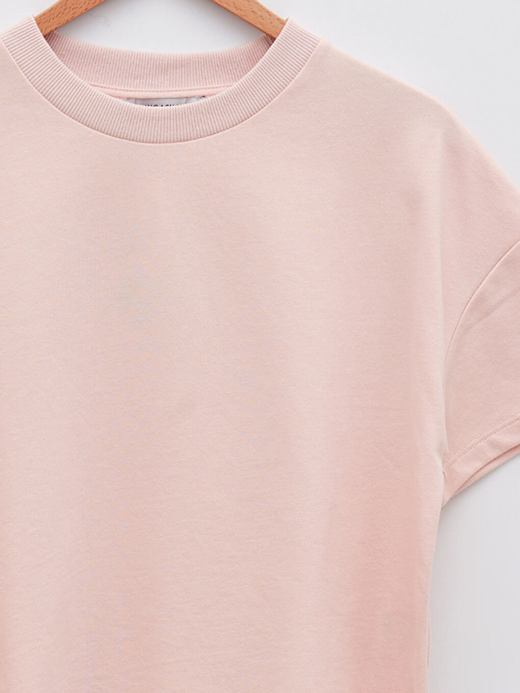 Bisiklet Yaka Düz Kısa Kollu Kadın Tişört-7