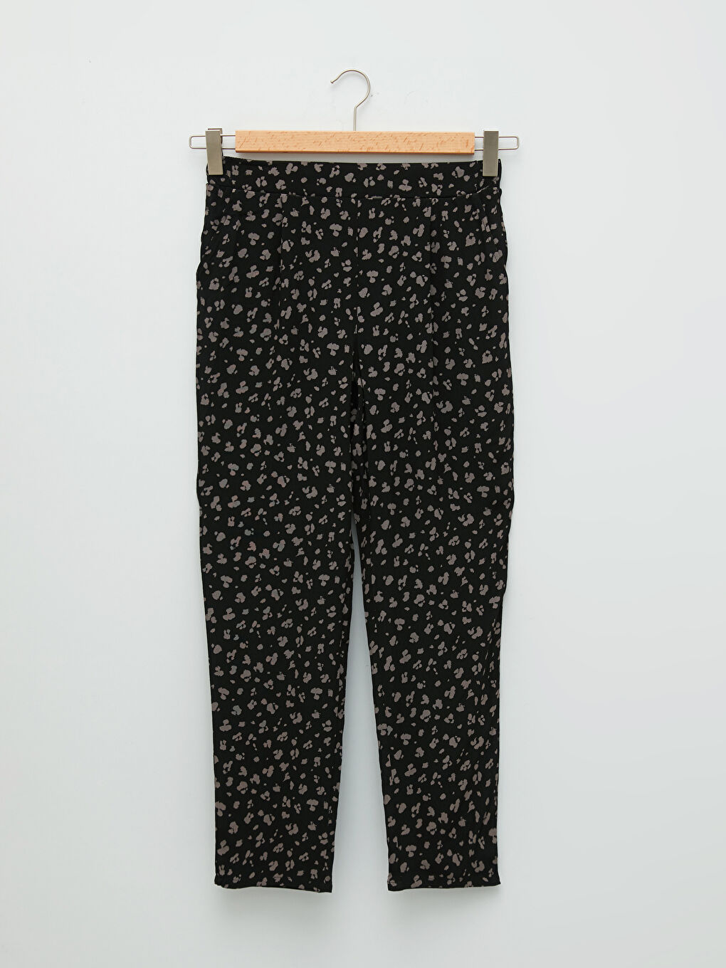 Pantaloni Dama Vâscoză Confortabili cu Talie Elastică, Imprimeu și Buzunare-5