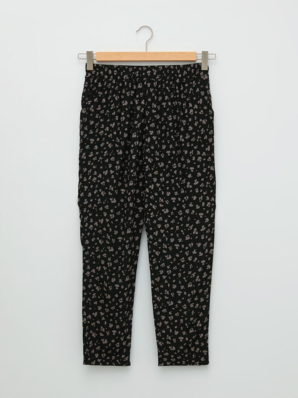 Pantaloni Dama Vâscoză Confortabili cu Talie Elastică, Imprimeu și Buzunare-6