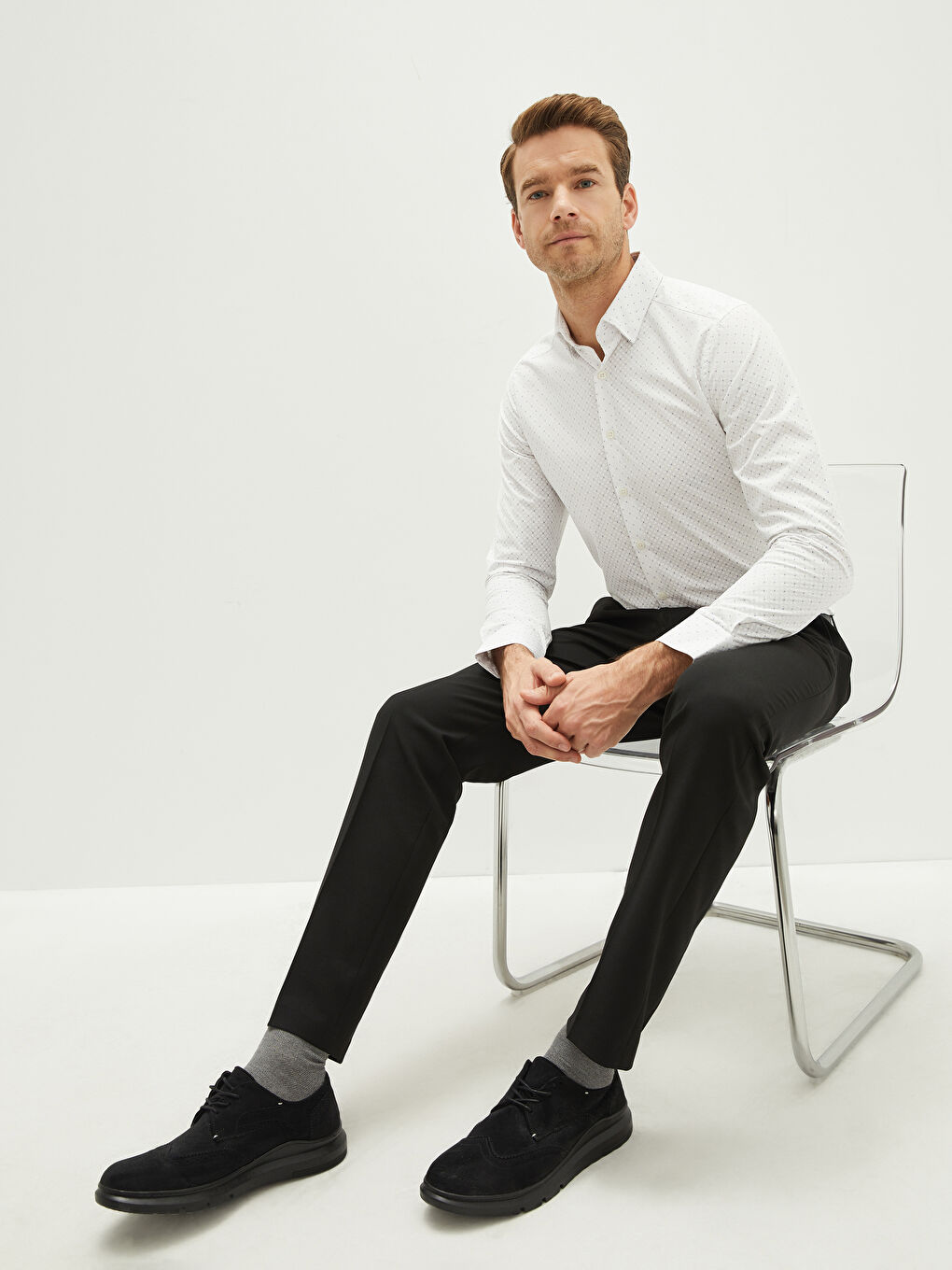 Siyah Slim Fit Gabardin Erkek Pantolon