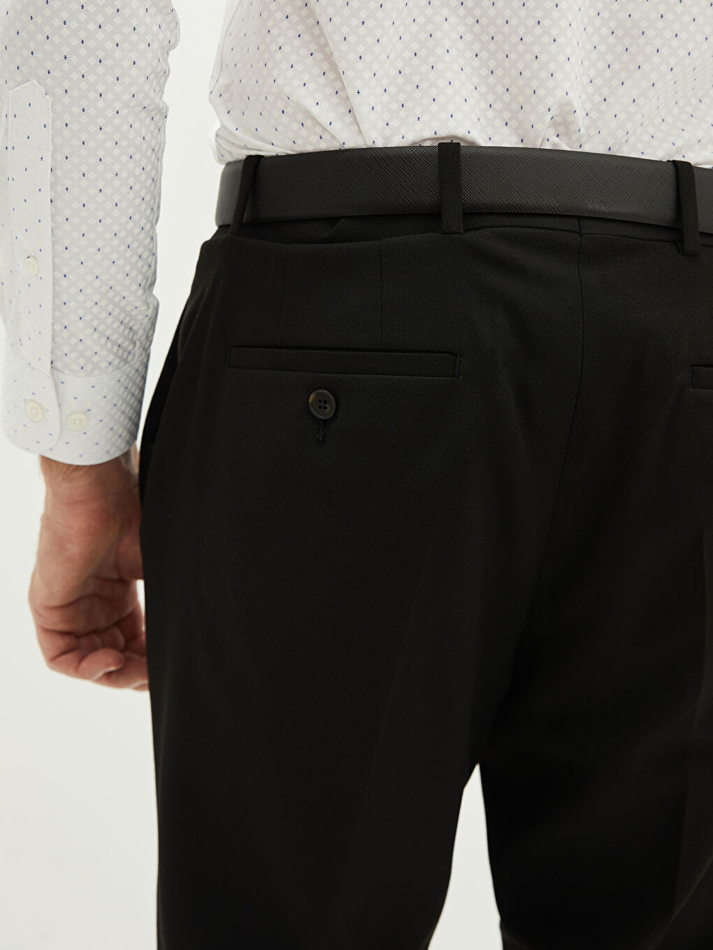 Siyah Slim Fit Gabardin Erkek Pantolon-2