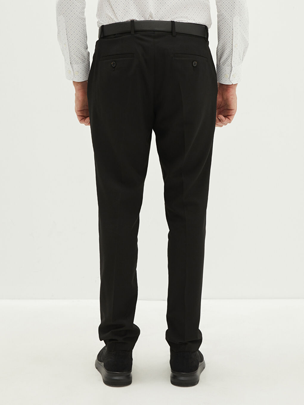 Siyah Slim Fit Gabardin Erkek Pantolon-4