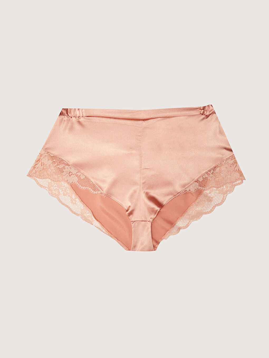 Pembe Dantelli Saten Fantezi Boxer Külot