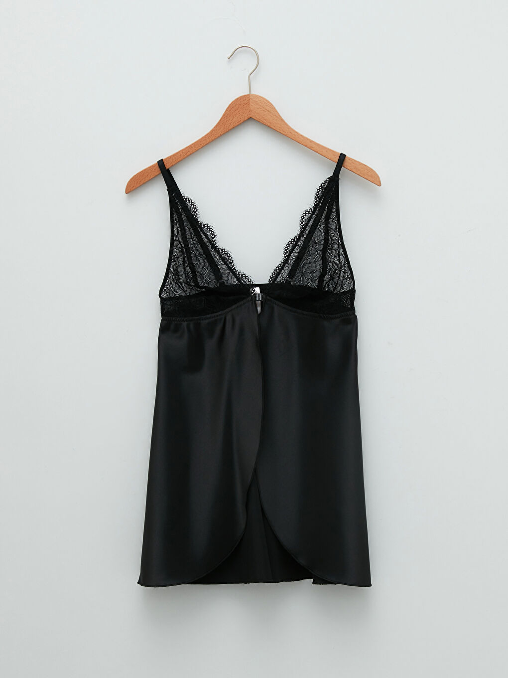 Siyah V Yaka Dantelli Babydoll