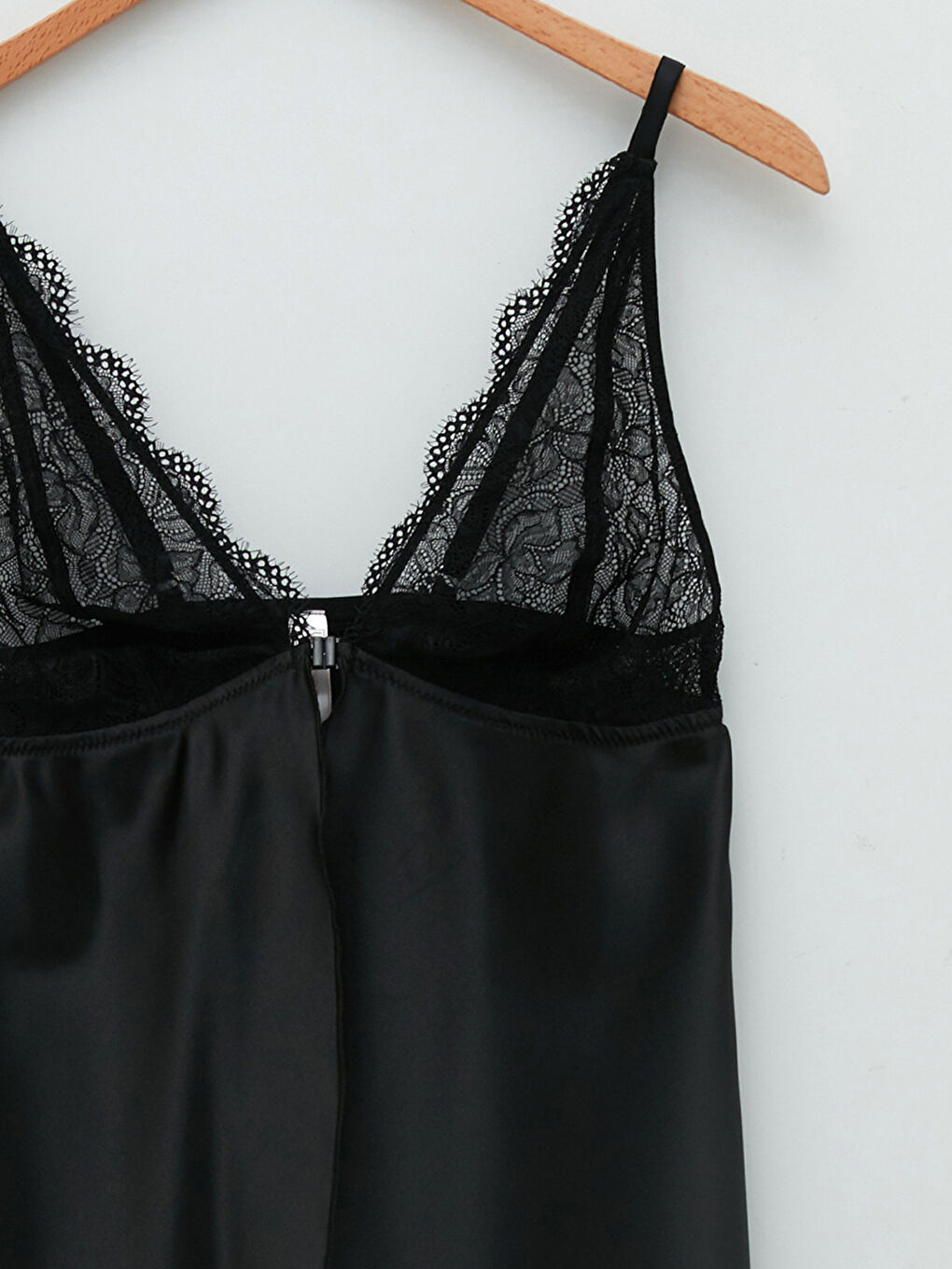 Siyah V Yaka Dantelli Babydoll-2