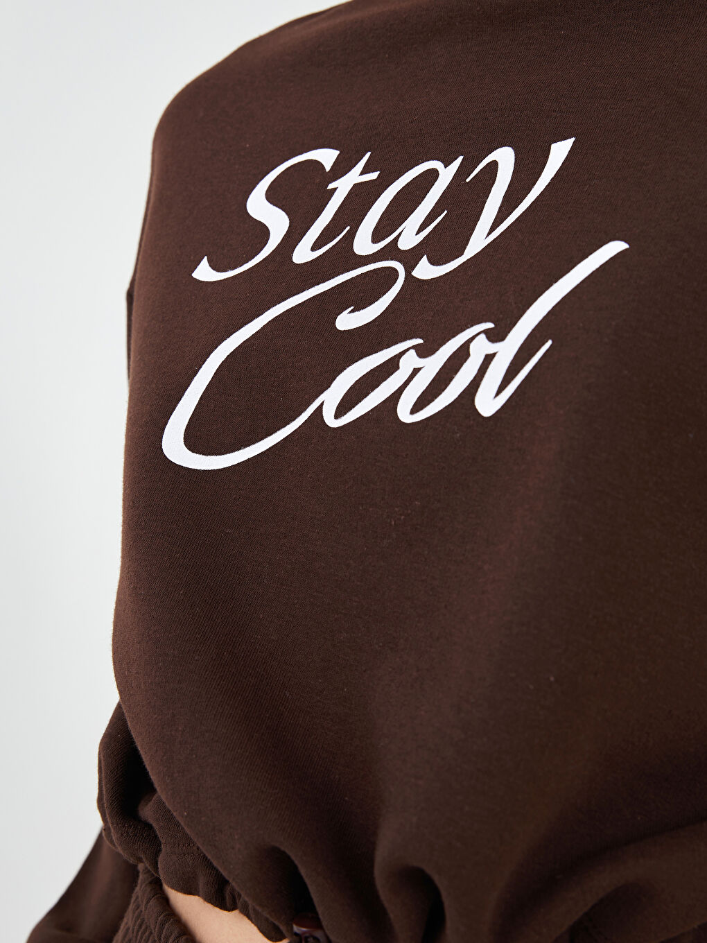 Crew Neck Slogan Printed Women's Thick Sweatshirt-4
