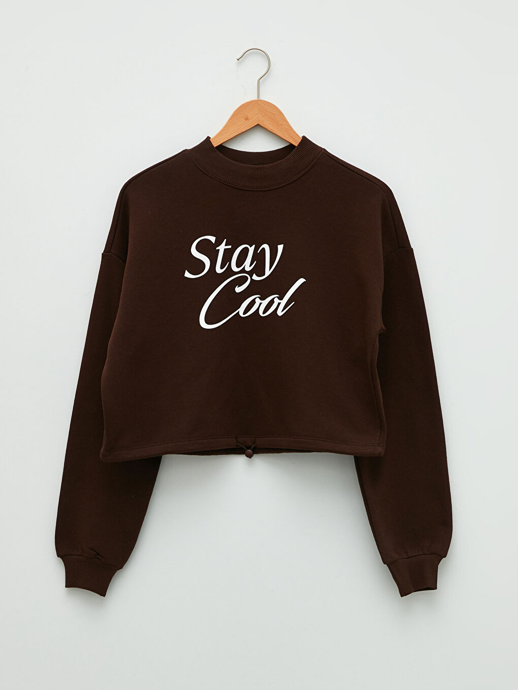 Crew Neck Slogan Printed Women's Thick Sweatshirt-6