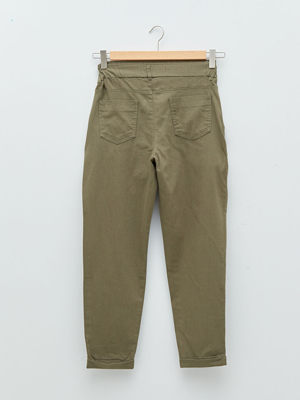 Pantalon Carotte pour Femmes Grande Taille Taille Élastique Coupe Standard Droit avec Poches Détailées-7