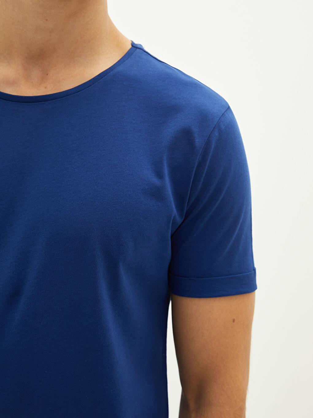 Crew Neck Short Sleeve Basic Combed Cotton Men's T-shirt-3