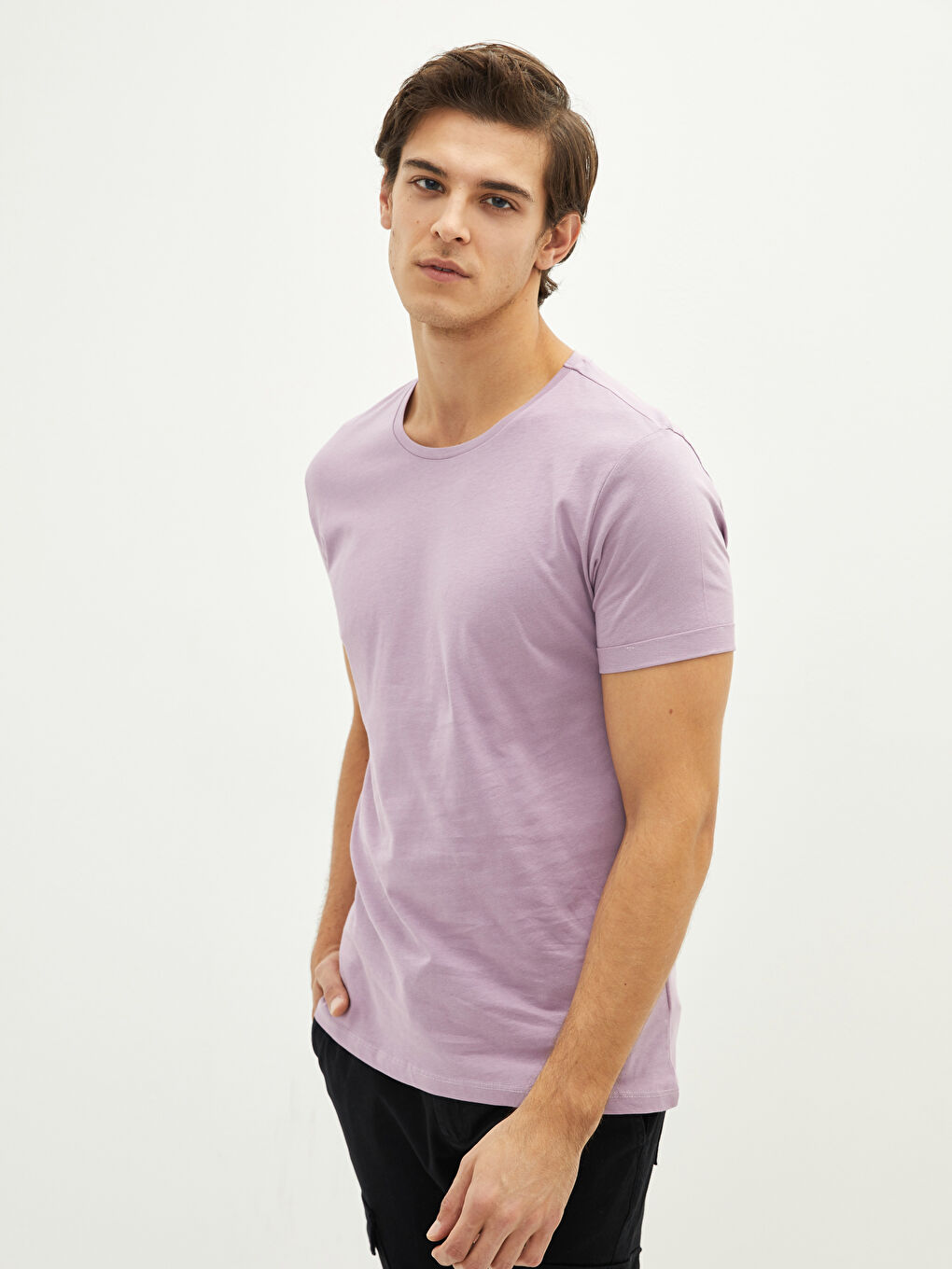 Crew Neck Short Sleeve Basic Combed Cotton Men's T-shirt