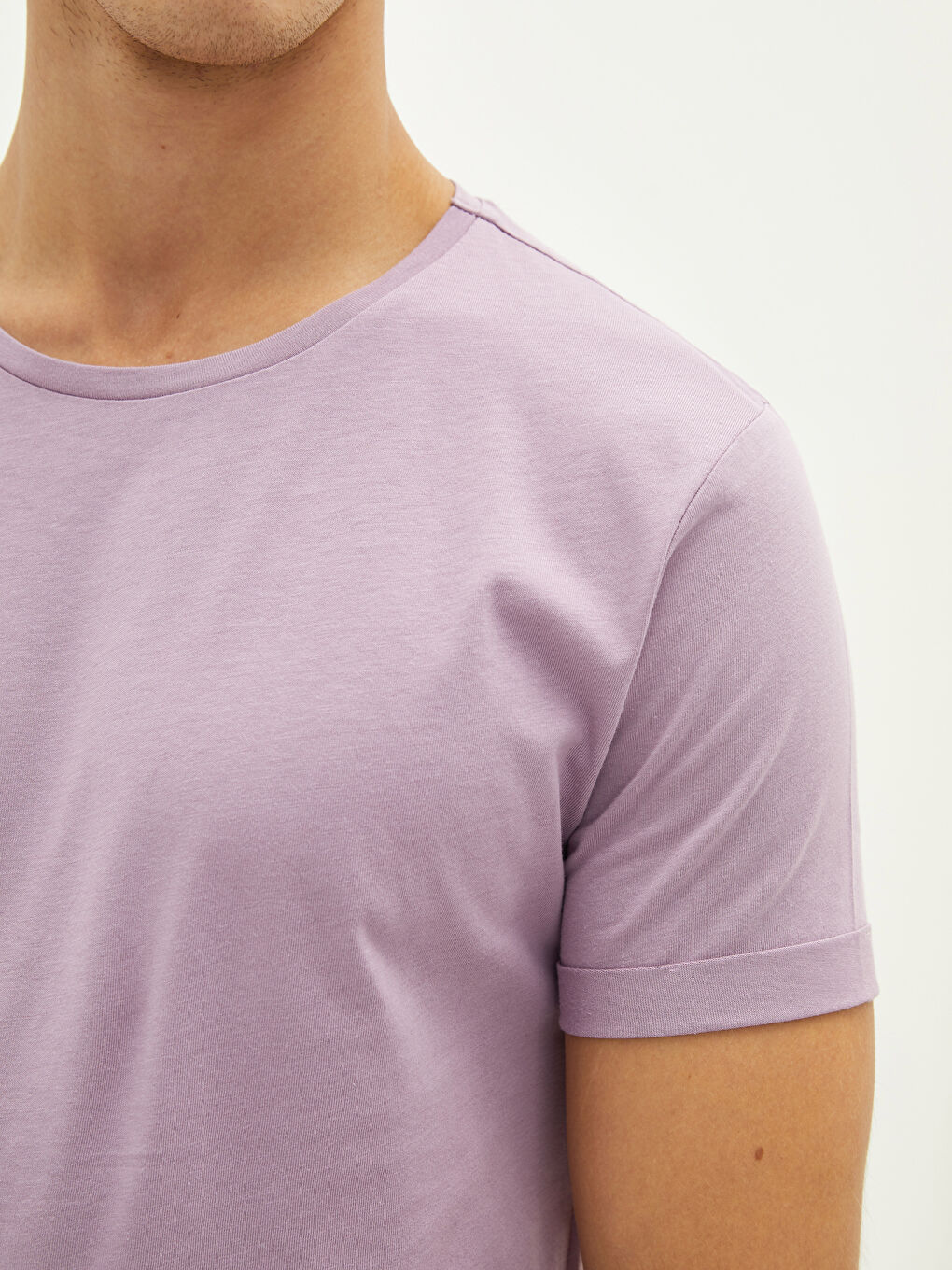 Crew Neck Short Sleeve Basic Combed Cotton Men's T-shirt-3