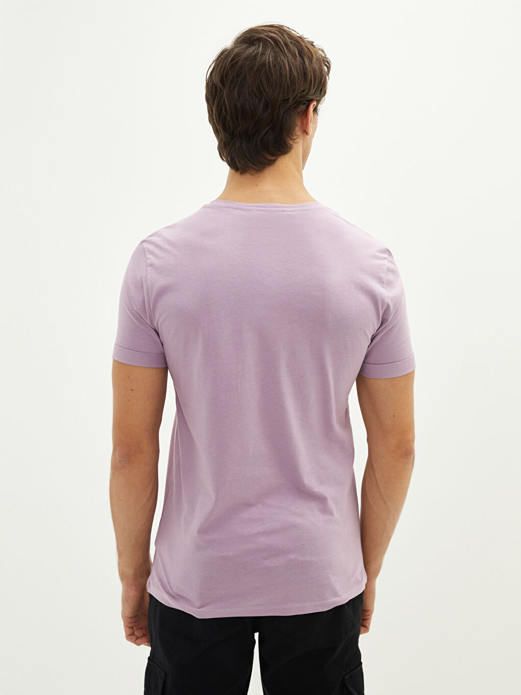 Crew Neck Short Sleeve Basic Combed Cotton Men's T-shirt-4