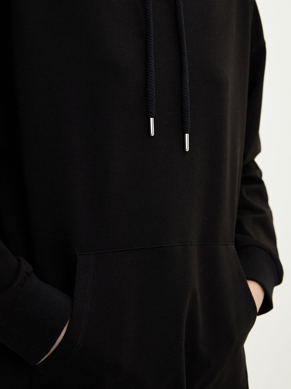 Dukserica tunika sa kapuljačom, standardnog kroja, dugi rukav, za žene-2