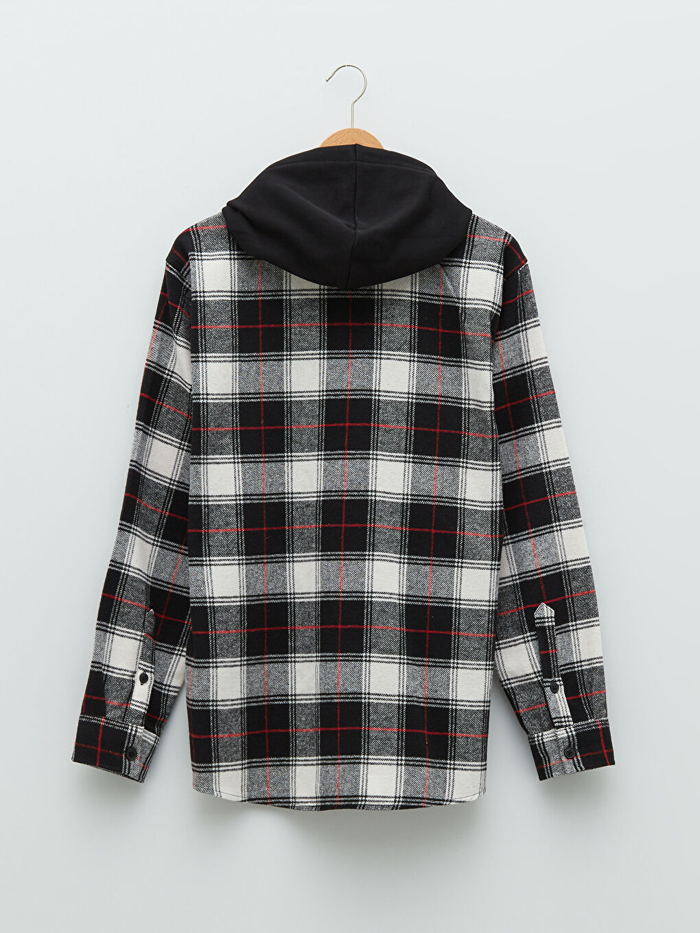 Siyah Regular Fit Uzun Kollu Ekose Erkek Oduncu Gömlek Ceket-6