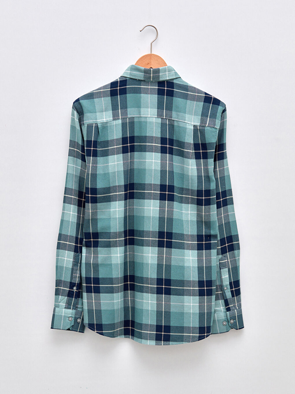 Yeşil Regular Fit Uzun Kollu Ekose Erkek Gömlek-6