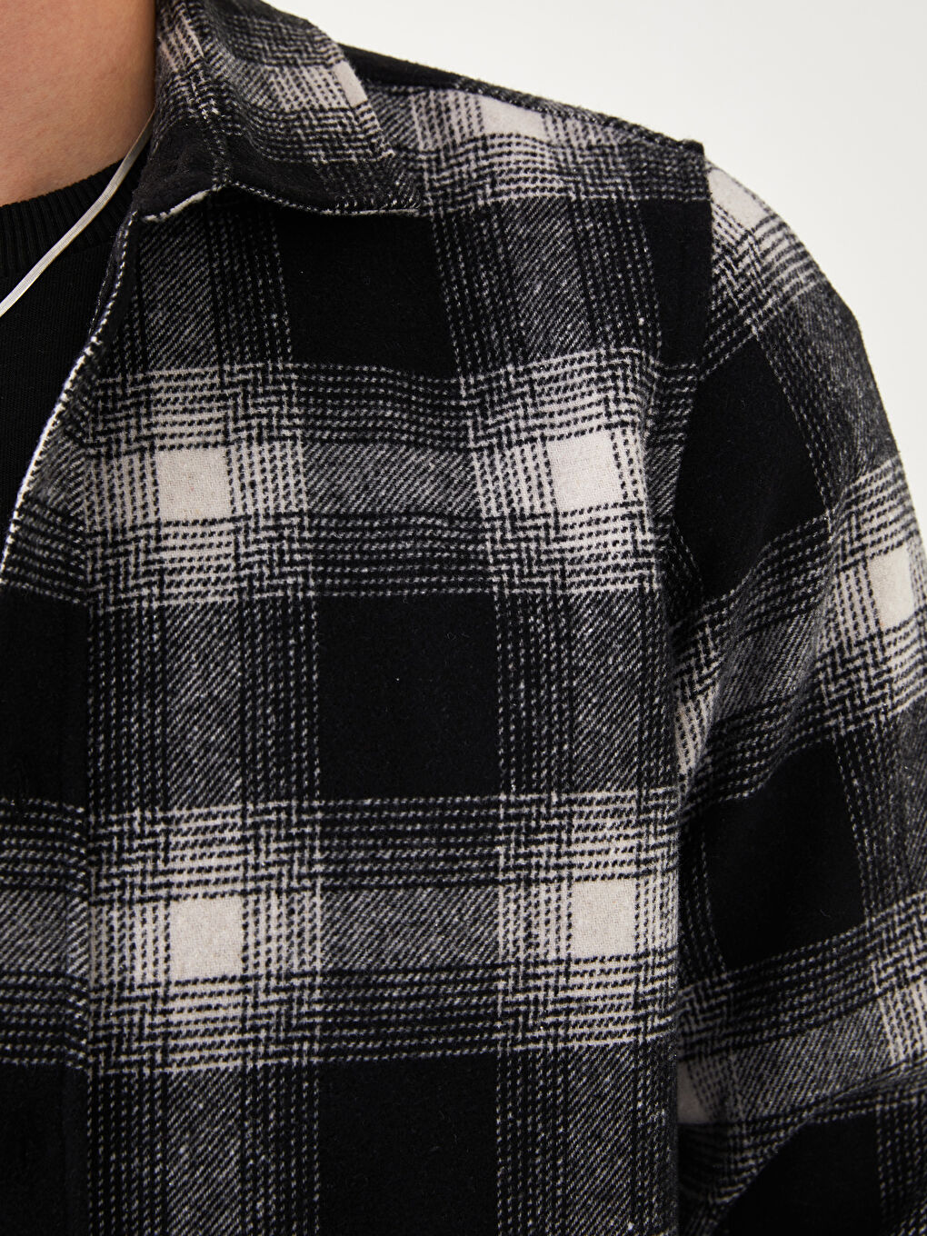 Veste Chemise en Flanelle Écossaise à Manches Longues Coupe Régulière pour Hommes-2