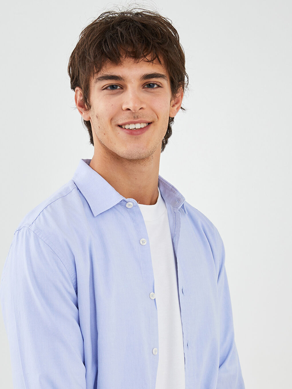 Regular Fit Long Sleeve Oxford Men's Shirt-1
