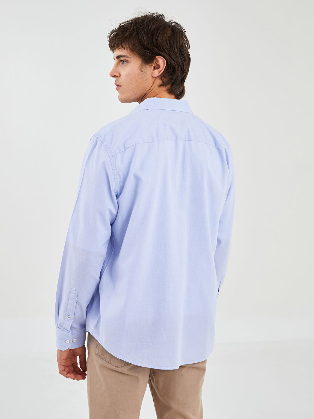 Regular Fit Long Sleeve Oxford Men's Shirt-3