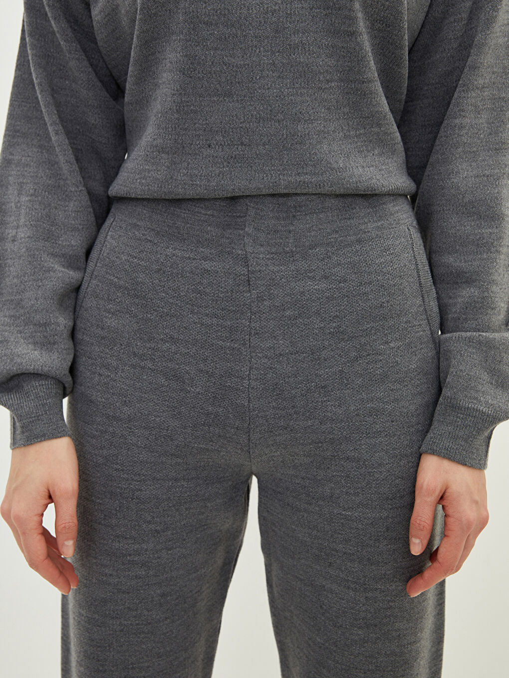 Pantalon de jogging en tricot à taille élastique, poches détaillées, pour femmes-2