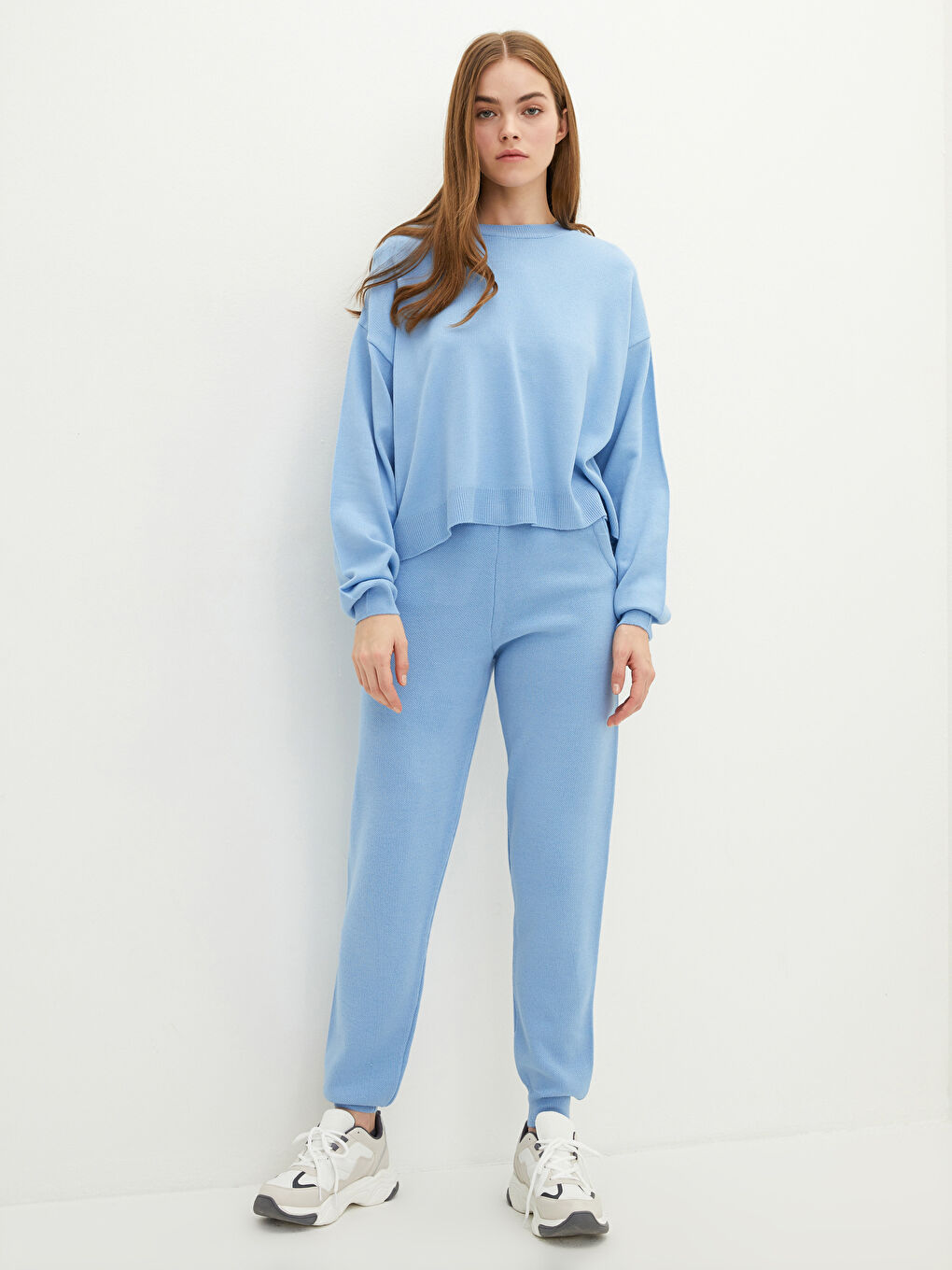 Pantaloni Jogger Tricot cu Talie Elastică, Buzunare Detaliate, pentru Femei