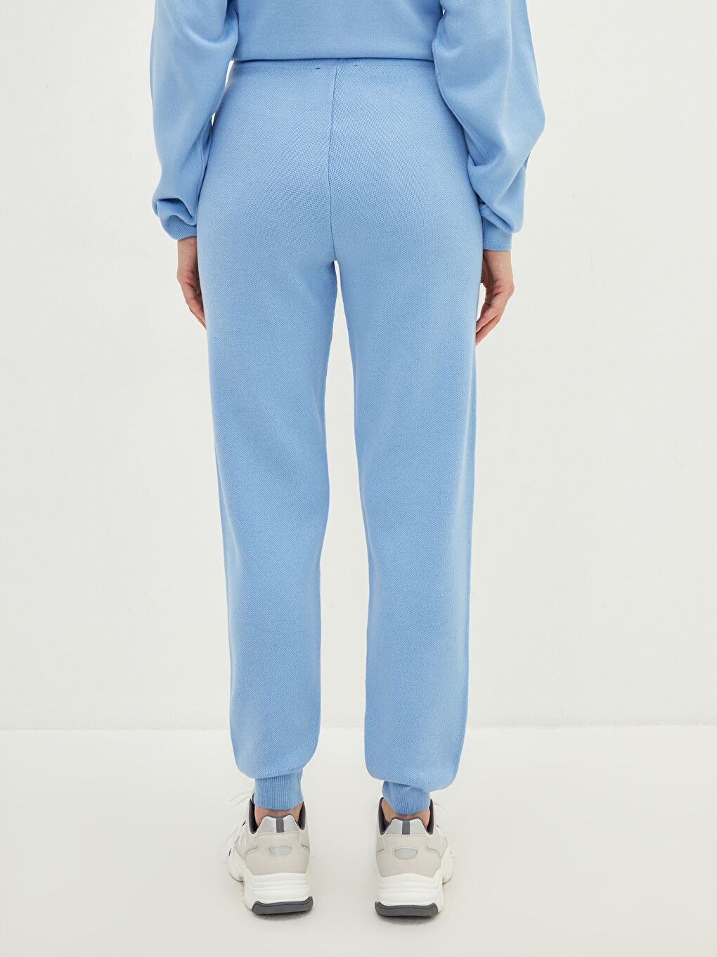 Pantaloni Jogger Tricot cu Talie Elastică, Buzunare Detaliate, pentru Femei-4