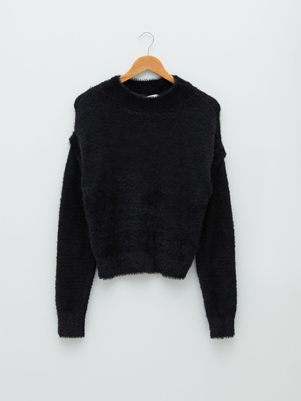 Тік жағалы ұзын жең трикотаж әйелдер жемпір-5