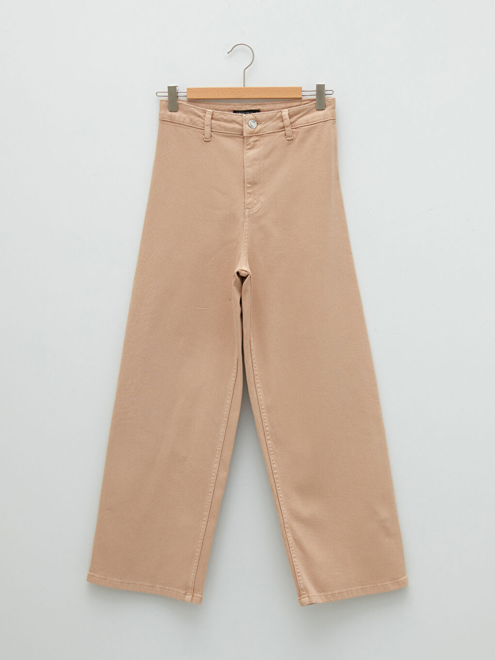 Standard Fit Wide Leg Gabardine Women's Trousers-5
