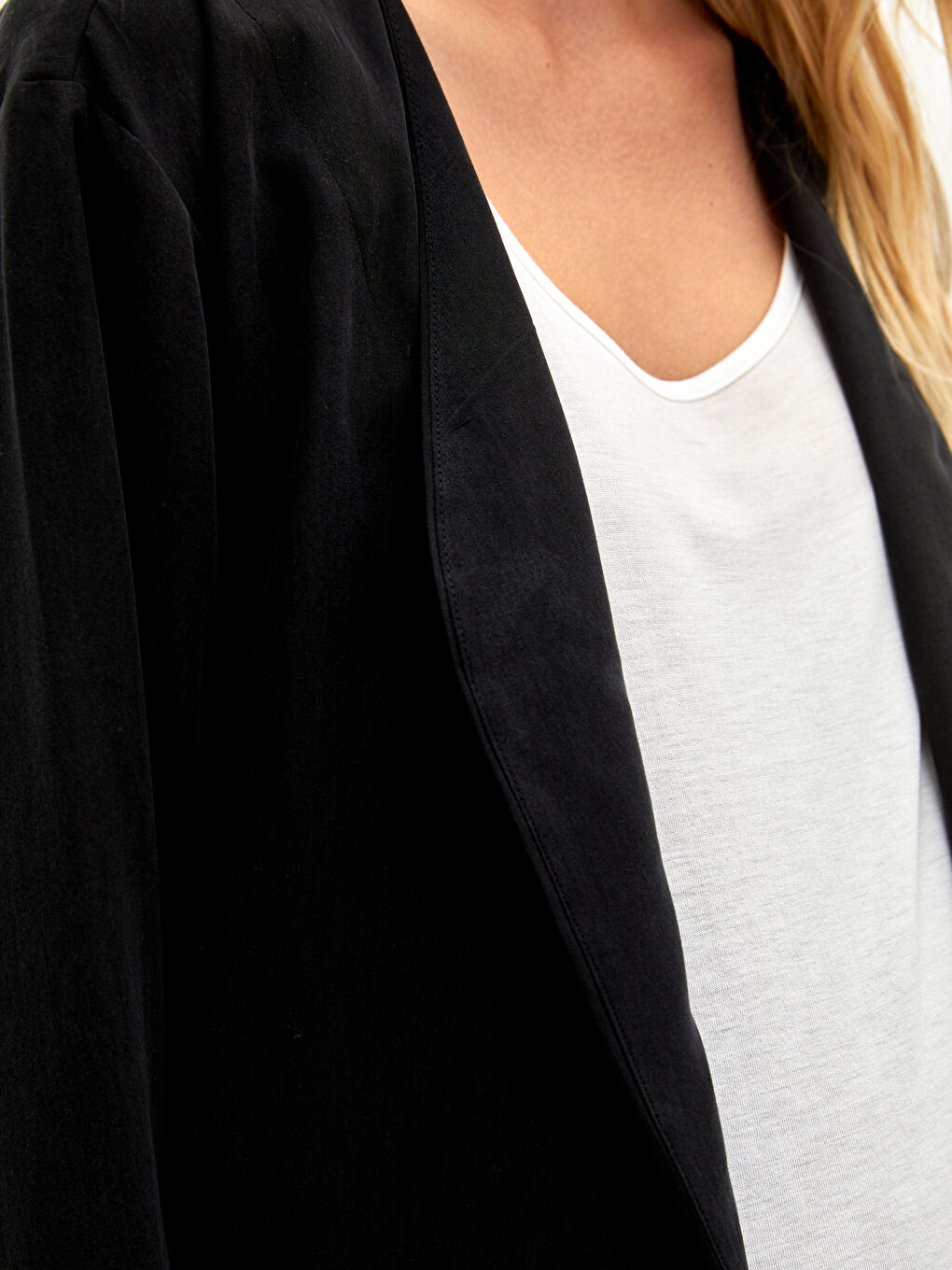 Double Breasted Collar Straight Long Sleeve Maternity Cardigan-2