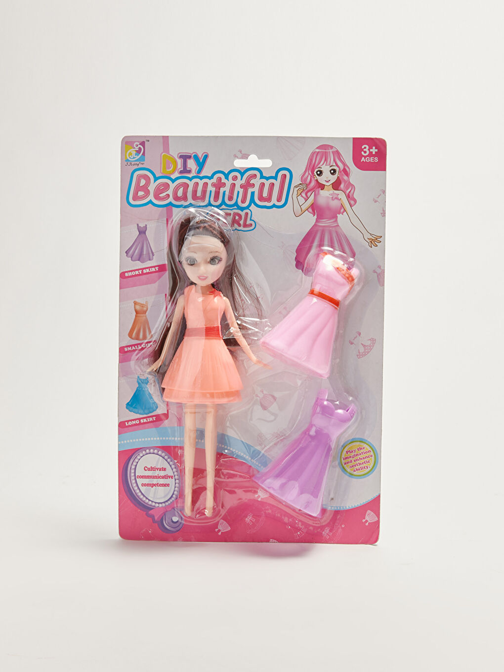 Kız Çocuk Mini Manken Bebekli Elbise Giydirme Seti-1