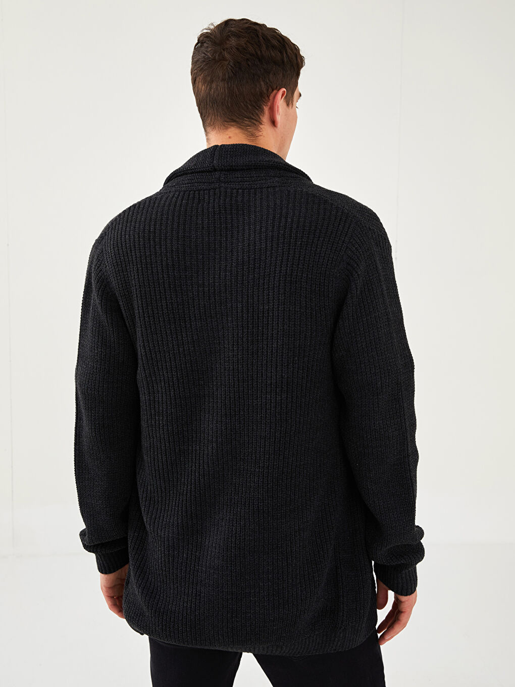 Standard Fit Schalkragen Herren Strickjacke-4