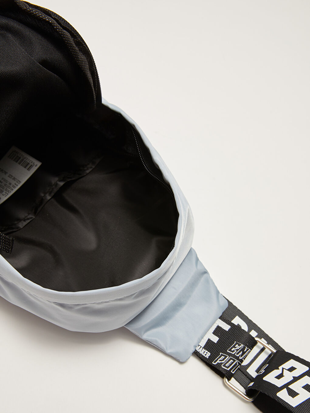 Mavi Slogan Baskılı Paraşüt Kumaş Kadın Sırt ve Vücut Çantası-4