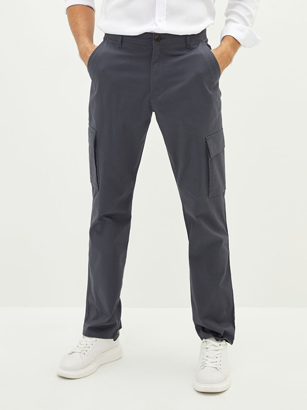 Loose Fit Gabardine Men's Trousers-7