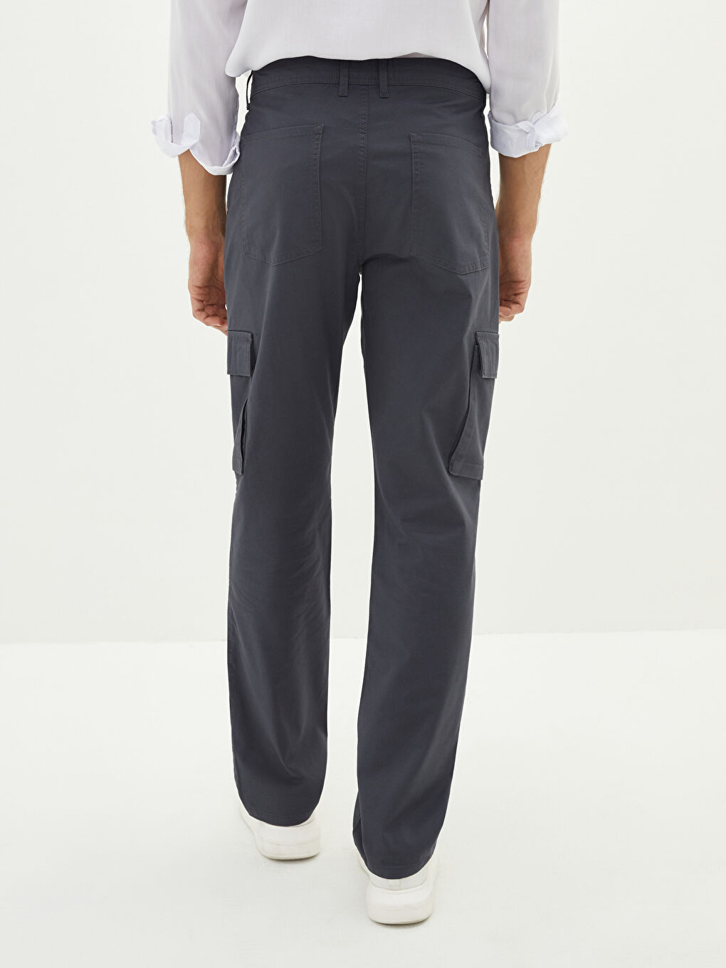 Loose Fit Gabardine Men's Trousers-9