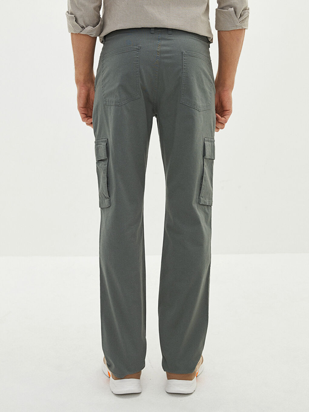 Loose Fit Gabardine Men's Trousers-7