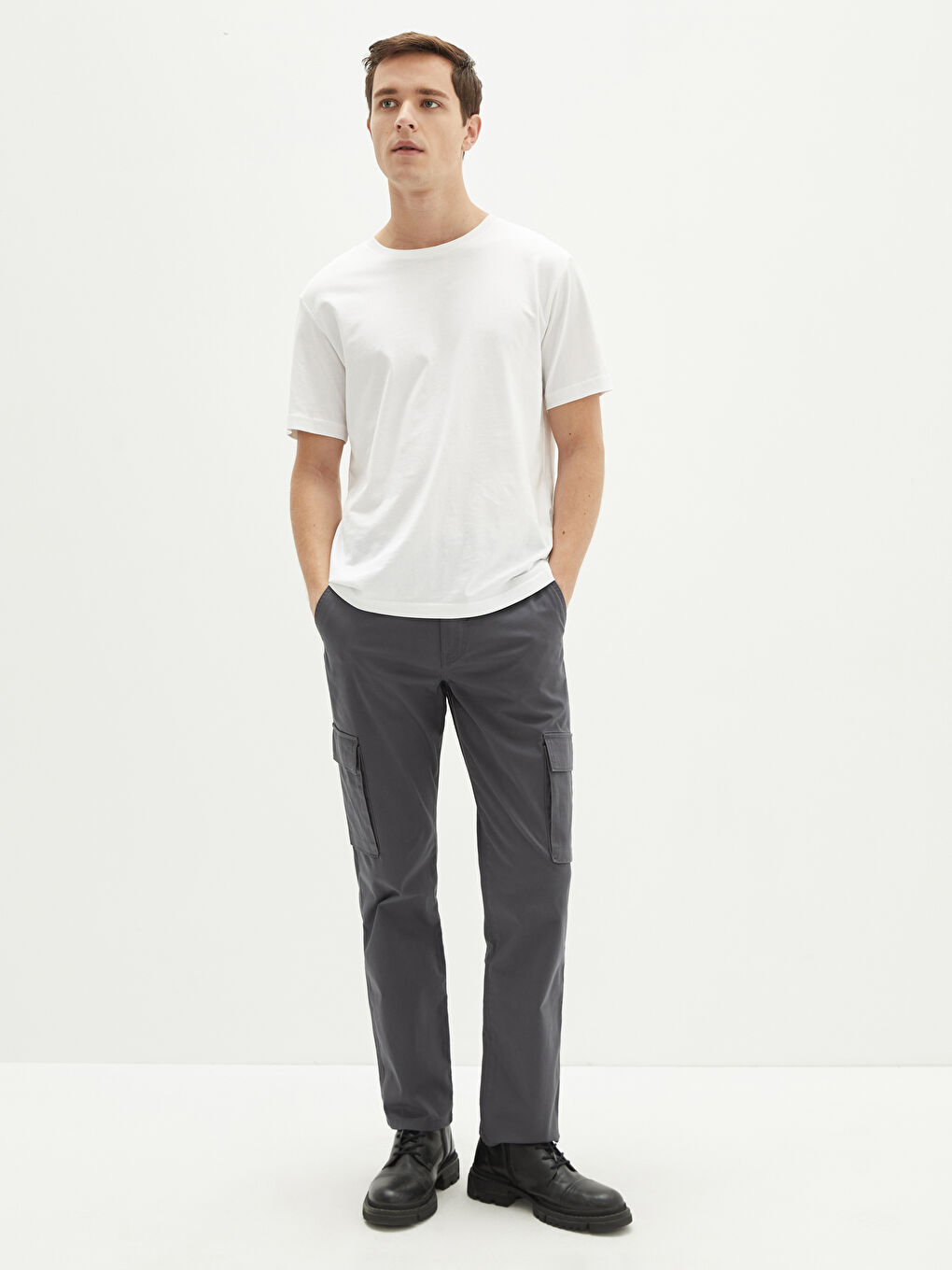 Loose Fit Gabardine Men's Trousers
